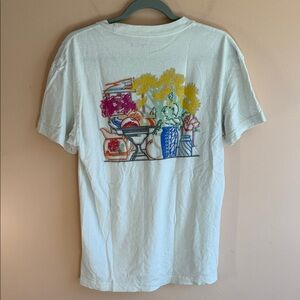 Abercrombie & Fitch White Tee with Colorful Still-Life Graphic